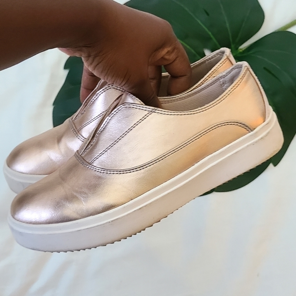 Dr Scholl's slip on metallic sneakers